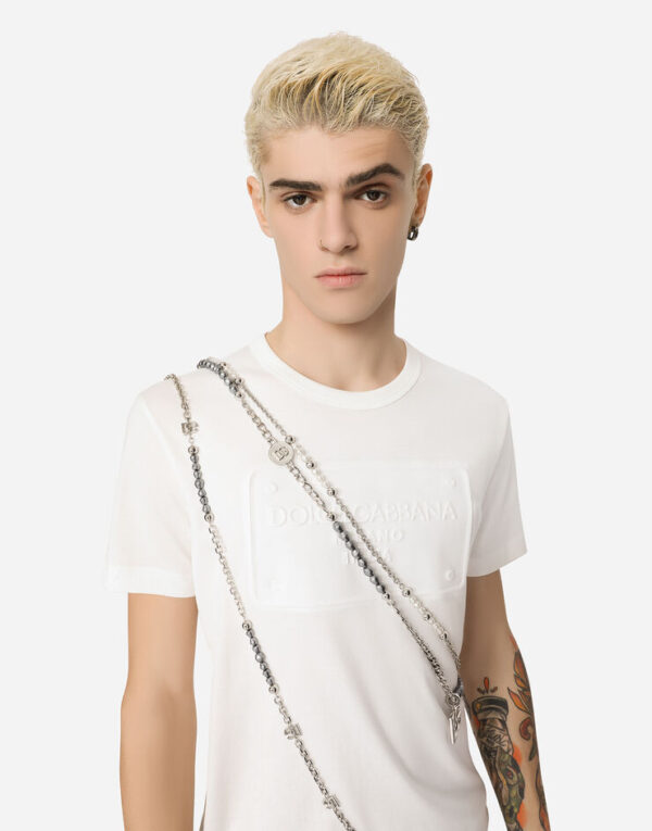 Men's Cotton T-shirt with embossed logo - Image 5