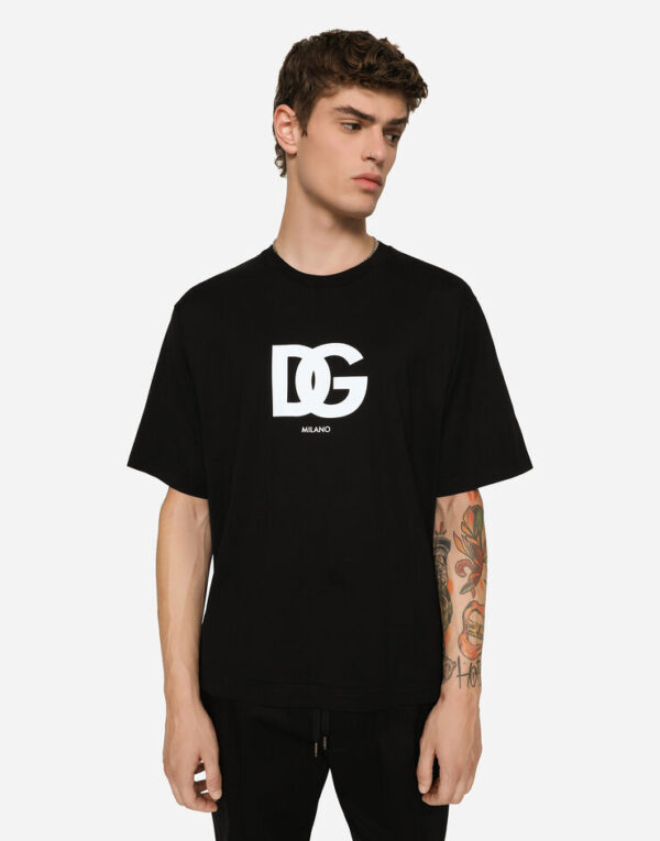 Cotton T-shirt with DG logo print - Image 2