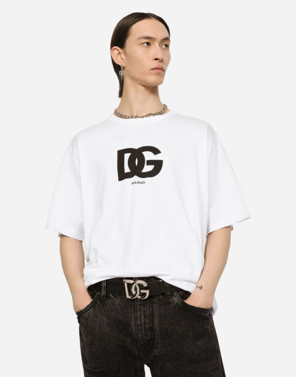 Cotton T-shirt with DG logo print - Image 6