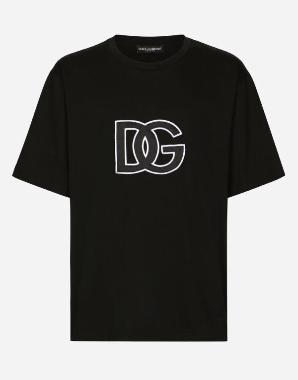 Men's Cotton round-neck T-shirt with DG patch