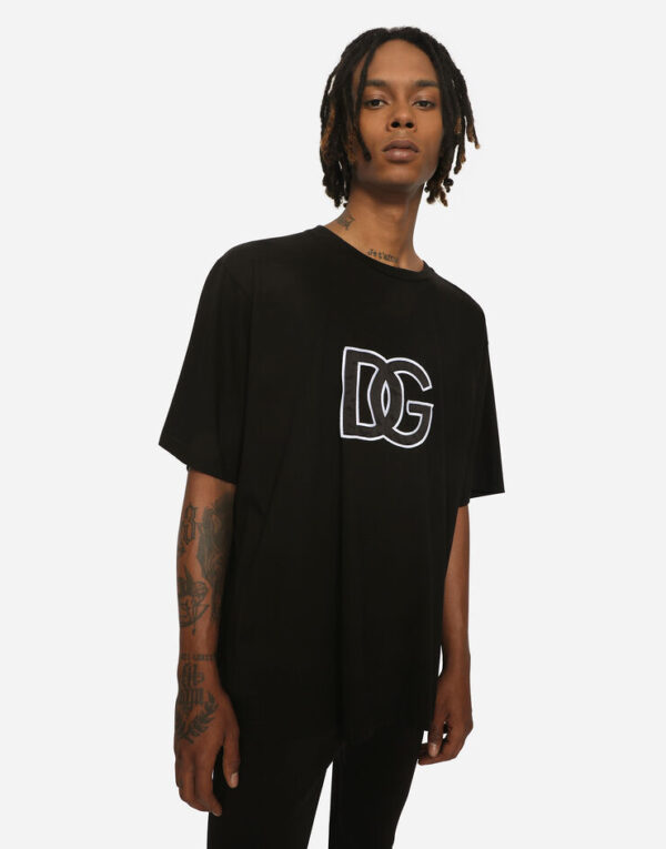 Men's Cotton round-neck T-shirt with DG patch - Image 2