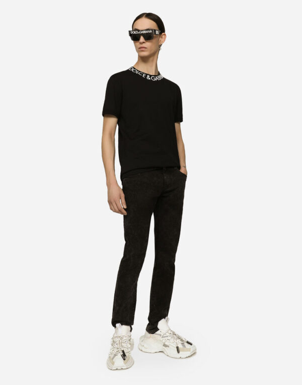 Men's Round-neck T-shirt with Dolce&Gabbana print - Image 4