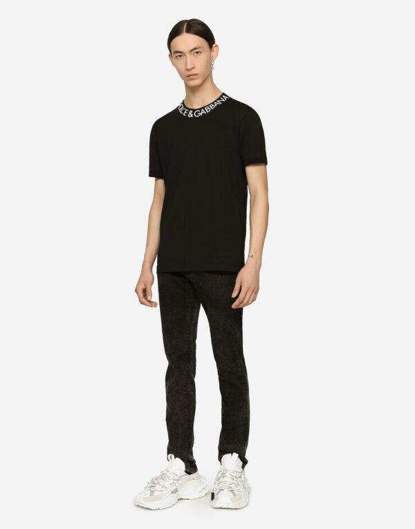 Men's Round-neck T-shirt with Dolce&Gabbana print - Image 2