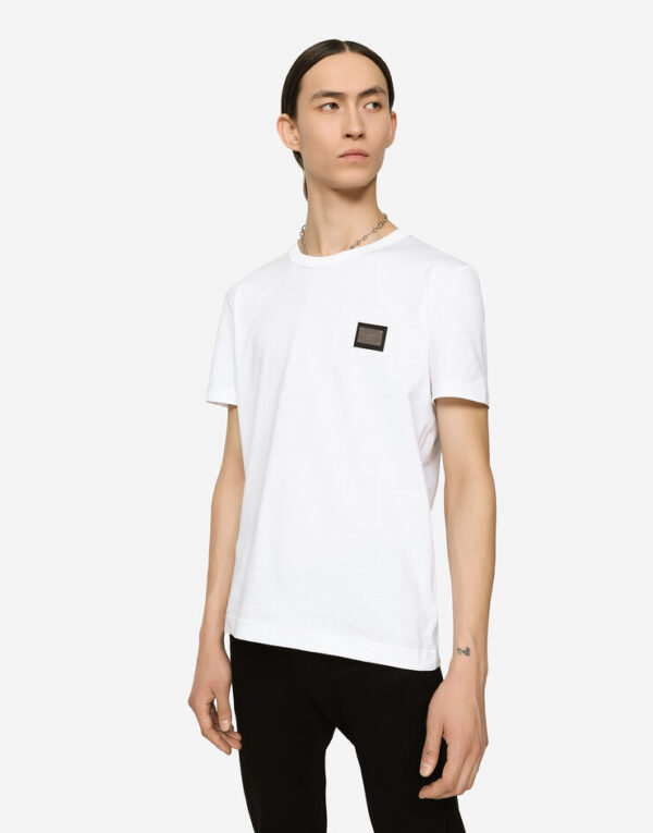 Men's Cotton T-shirt with branded tag - Image 2