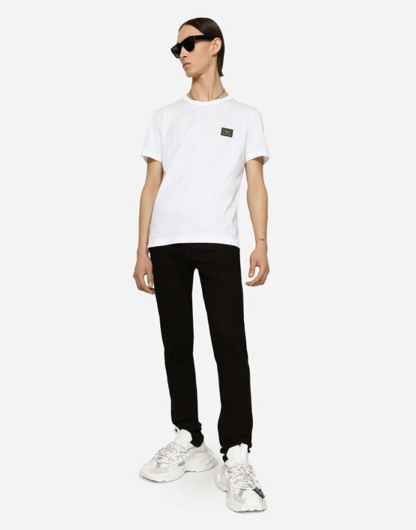 Men's Cotton T-shirt with branded tag - Image 3