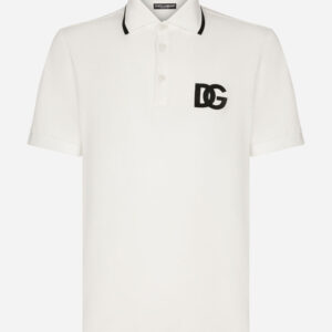 Cotton piqué polo-shirt with DG embroidery