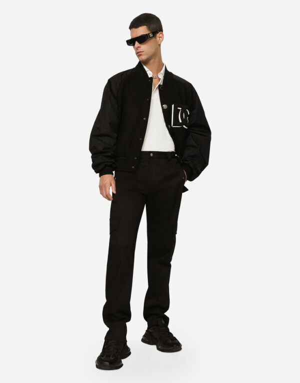 Cotton piqué polo-shirt with DG embroidery - Image 3