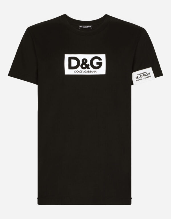Men's D&G Cotton round-neck T-shirt with patch