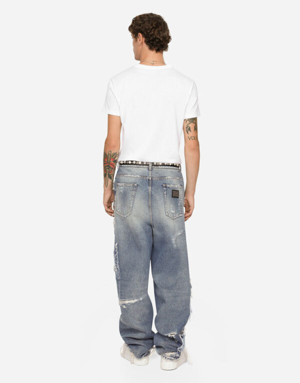 Men's D&G Cotton round-neck T-shirt with patch - Image 6