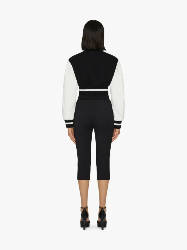 GIVENCHY cropped varsity jacket in wool and leather - Image 2