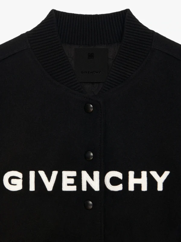GIVENCHY cropped varsity jacket in wool and leather - Image 3