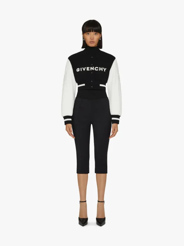 GIVENCHY cropped varsity jacket in wool and leather - Image 5
