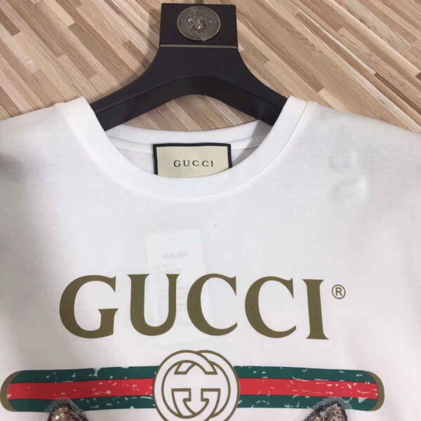 Gucci Sequined Mystic Cat Cotton T-Shirt - Image 4