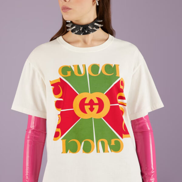 Gucci vintage logo print cotton T-shirt - Image 4