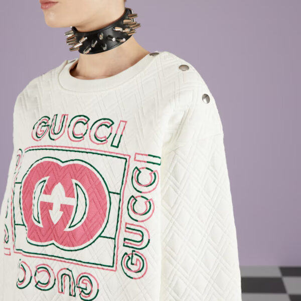 Gucci vintage logo quilted sweatshirt - Image 3