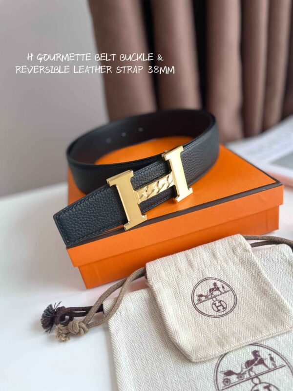 H Gourmette belt buckle & Reversible leather strap 38 mm - Image 7