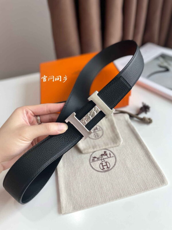H Gourmette belt buckle & Reversible leather strap 38 mm - Image 6