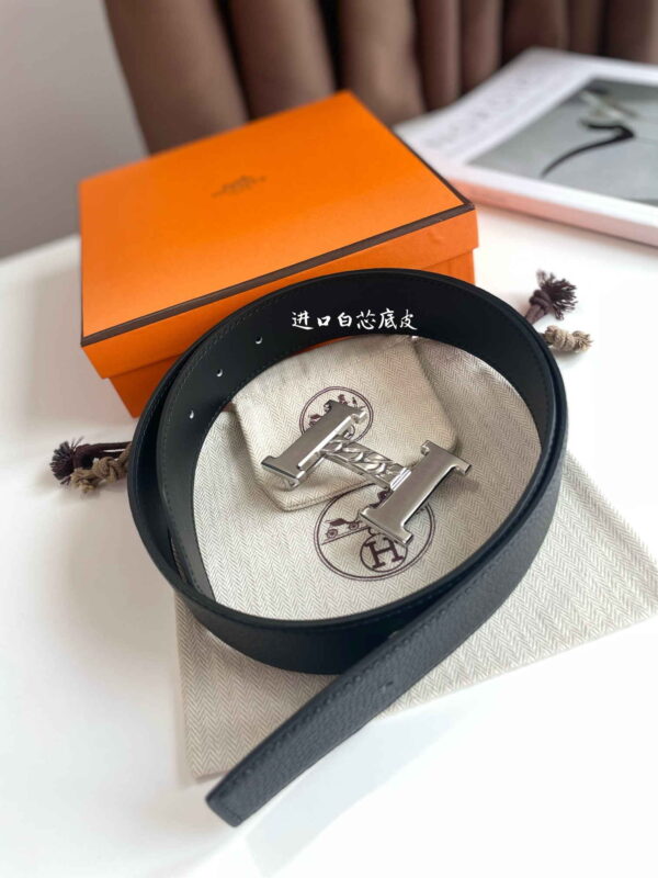 H Gourmette belt buckle & Reversible leather strap 38 mm - Image 4