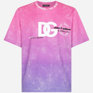 Multi-colored cotton T-shirt with DG Crew print