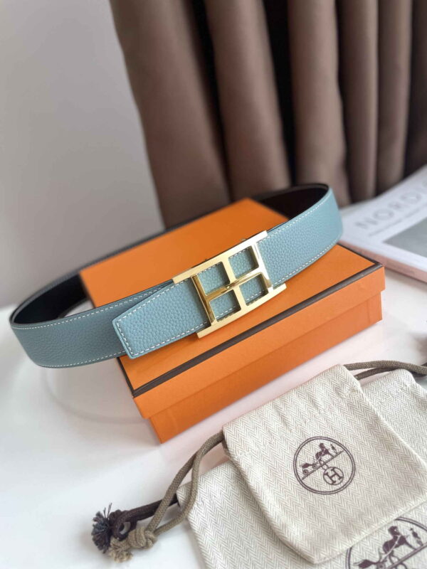 Inside H belt buckle & Reversible leather strap 38 mm - Image 2