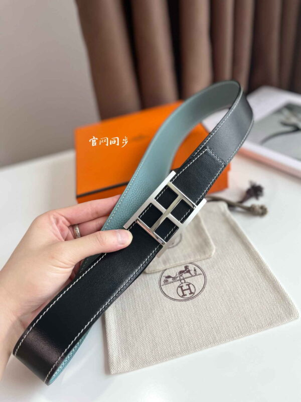 Inside H belt buckle & Reversible leather strap 38 mm - Image 4