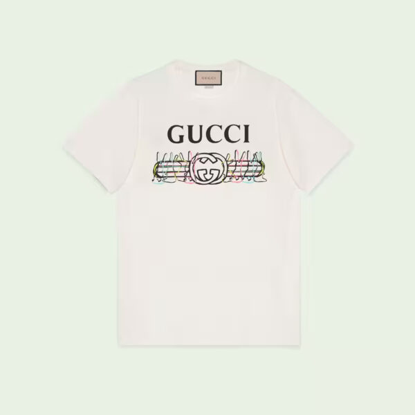 Logo bunny print cotton jersey T-shirt