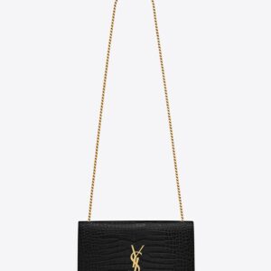 MEDIUM KATE TASSEL IN CROCODILE-EMBOSSED LEATHER