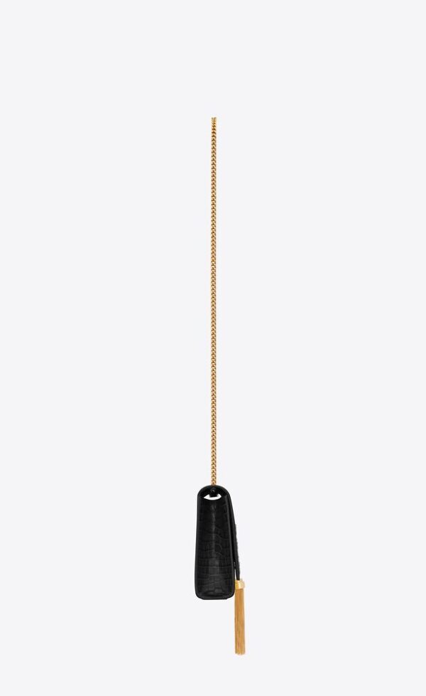 MEDIUM KATE TASSEL IN CROCODILE-EMBOSSED LEATHER - Image 3