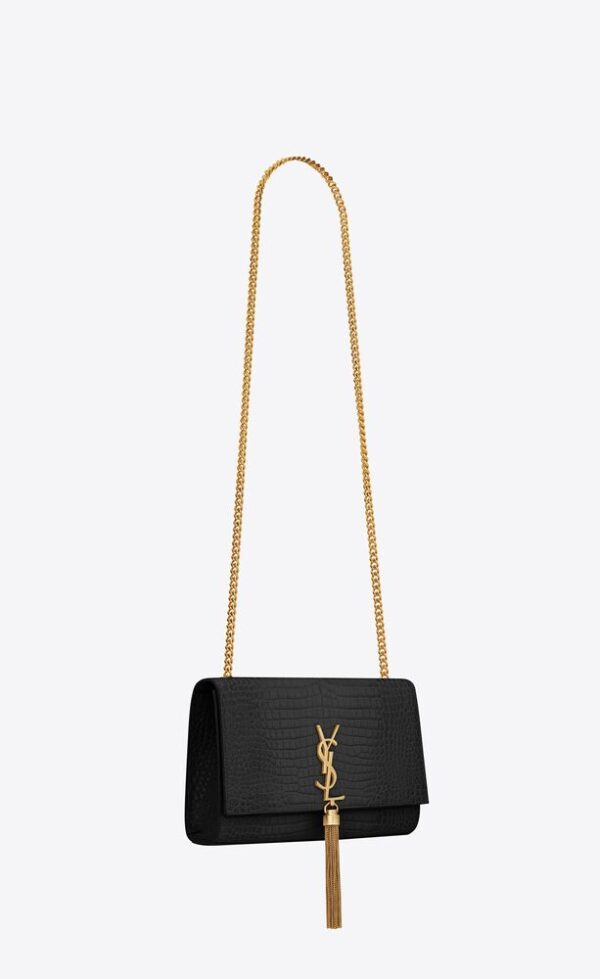 MEDIUM KATE TASSEL IN CROCODILE-EMBOSSED LEATHER - Image 5