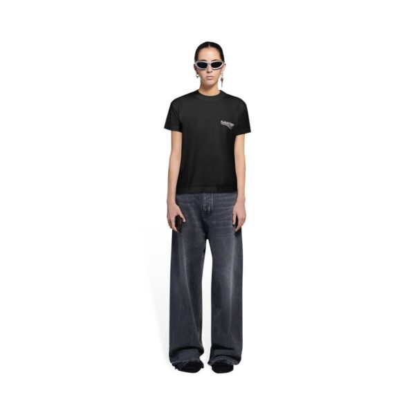 WOMEN'S POLITICAL CAMPAIGN T-SHIRT SMALL FIT IN BLACK - Image 7