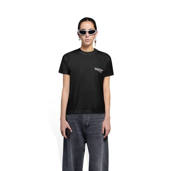 WOMEN'S POLITICAL CAMPAIGN T-SHIRT SMALL FIT IN BLACK - Image 5