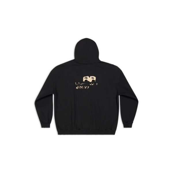 HAND DRAWN BB ICON HOODIE LARGE FIT IN BLACK - Image 3