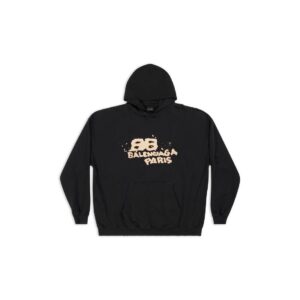 HAND DRAWN BB ICON HOODIE LARGE FIT IN BLACK