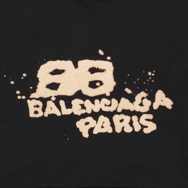 HAND DRAWN BB ICON HOODIE LARGE FIT IN BLACK - Image 2