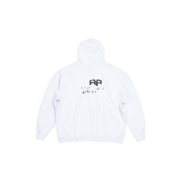 HAND DRAWN BB ICON HOODIE LARGE FIT IN WHITE - Image 7