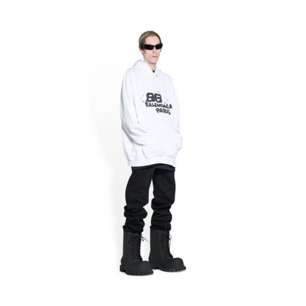 HAND DRAWN BB ICON HOODIE LARGE FIT IN WHITE - Image 6