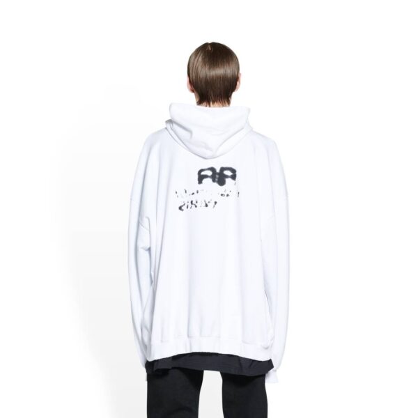 HAND DRAWN BB ICON HOODIE LARGE FIT IN WHITE - Image 5