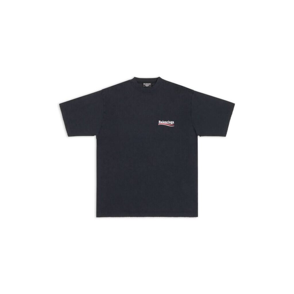 MEN'S POLITICAL CAMPAIGN T-SHIRT LARGE FIT IN BLACK