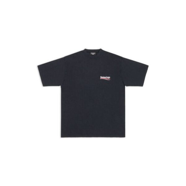 MEN'S POLITICAL CAMPAIGN T-SHIRT LARGE FIT IN BLACK