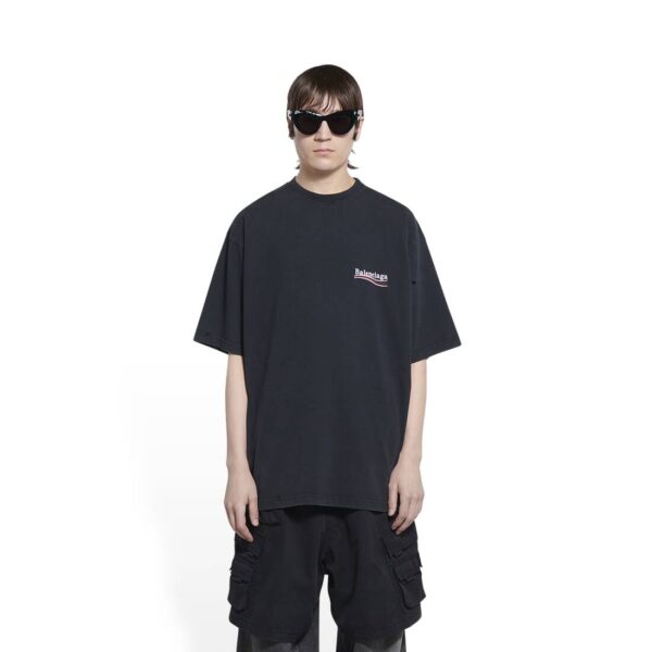 MEN'S POLITICAL CAMPAIGN T-SHIRT LARGE FIT IN BLACK - Image 4