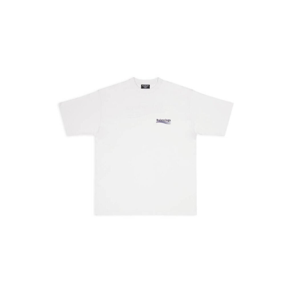 MEN'S POLITICAL CAMPAIGN T-SHIRT LARGE FIT IN WHITE
