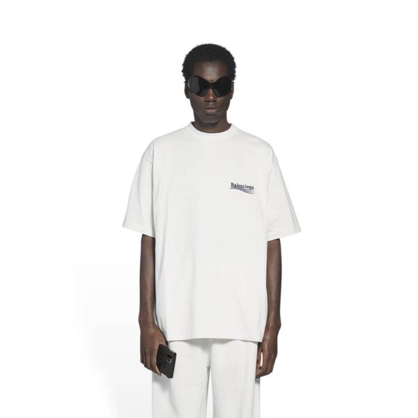 MEN'S POLITICAL CAMPAIGN T-SHIRT LARGE FIT IN WHITE - Image 3