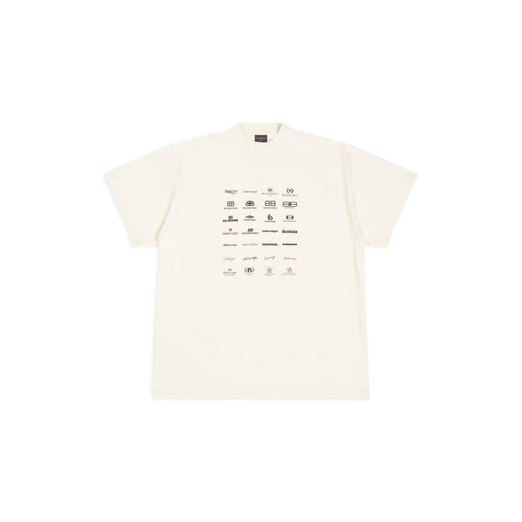 ARCHIVES LOGOS T-SHIRT OVERSIZED IN LIGHT BEIGE