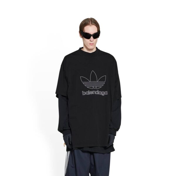BALENCIAGA / ADIDAS T-SHIRT OVERSIZED IN BLACK - Image 4