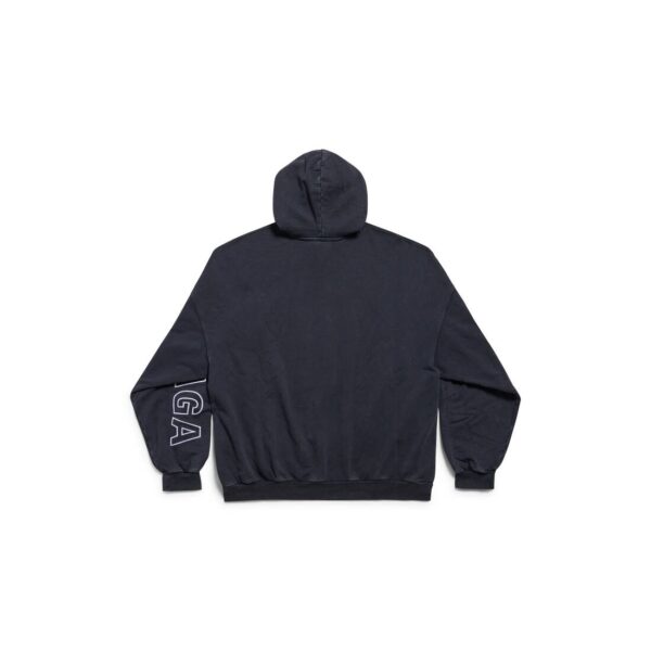 OUTLINE HOODIE OVERSIZED IN BLACK FADED - Image 2