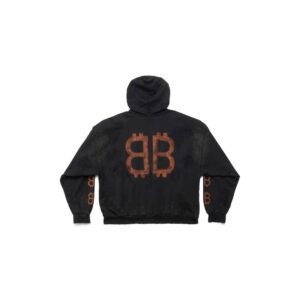 MEN'S CRYPTO HOODIE MEDIUM FIT IN BLACK FADED