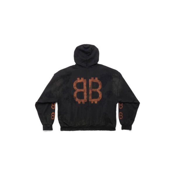 MEN'S CRYPTO HOODIE MEDIUM FIT IN BLACK FADED