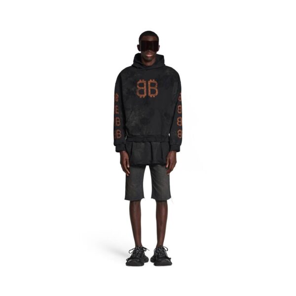 MEN'S CRYPTO HOODIE MEDIUM FIT IN BLACK FADED - Image 3
