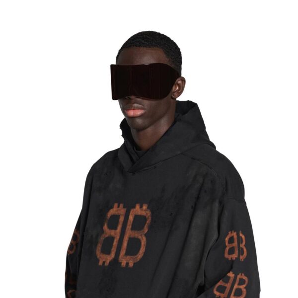 MEN'S CRYPTO HOODIE MEDIUM FIT IN BLACK FADED - Image 6