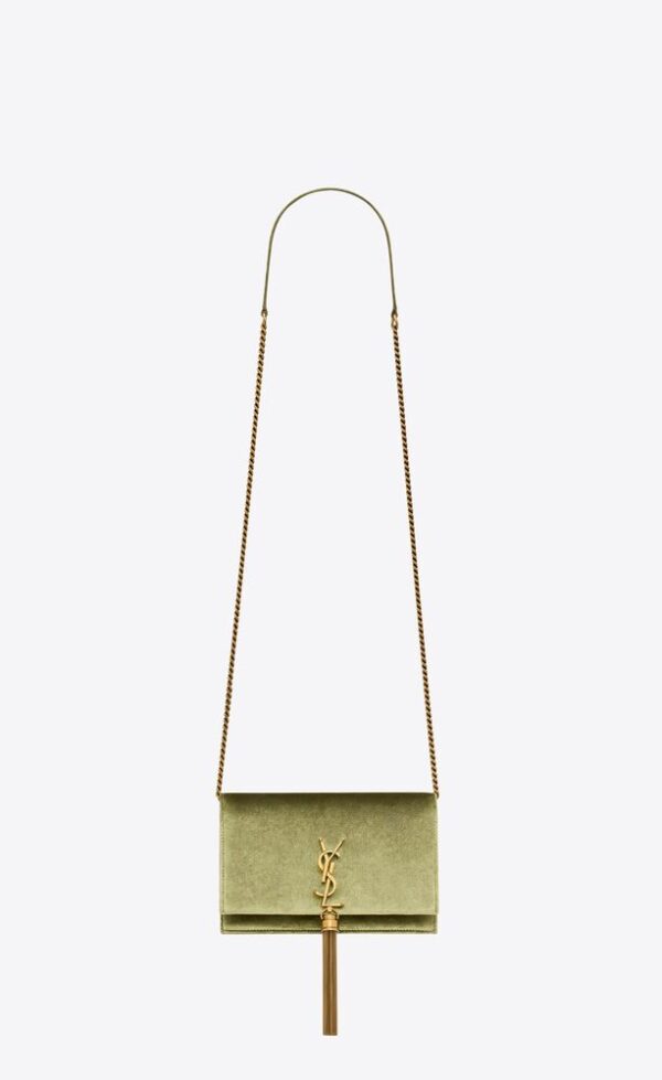 KATE CHAIN WALLET WITH TASSEL IN VELVET